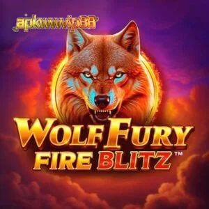 Tampilan visual slot Wolf Fury Fire Blitz dengan tema serigala dan elemen api.